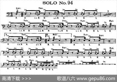 美国军鼓SOLONo.91-95（爵士鼓谱）
