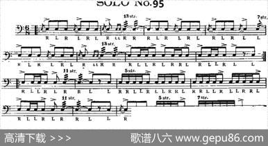 美国军鼓SOLONo.91-95（爵士鼓谱）
