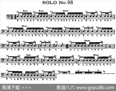 美国军鼓SOLONo.96-100（爵士鼓谱）