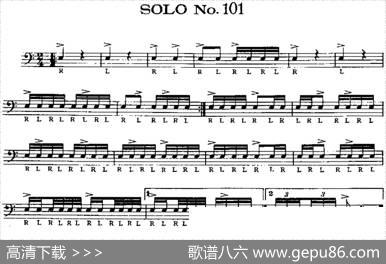 美国军鼓SOLONo.101-105（爵士鼓谱）