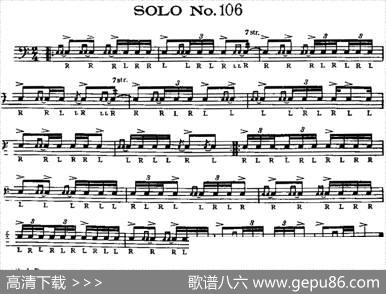 美国军鼓SOLONo.106-110（爵士鼓谱）