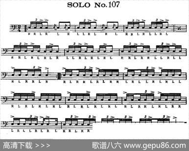 美国军鼓SOLONo.106-110（爵士鼓谱）
