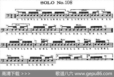 美国军鼓SOLONo.106-110（爵士鼓谱）