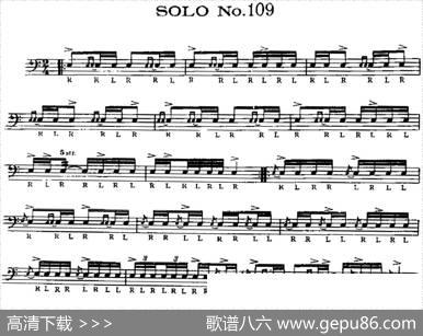 美国军鼓SOLONo.106-110（爵士鼓谱）