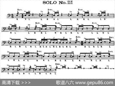 美国军鼓SOLONo.111-115（爵士鼓谱）