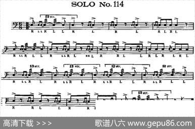 美国军鼓SOLONo.111-115（爵士鼓谱）