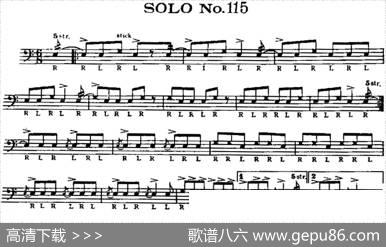 美国军鼓SOLONo.111-115（爵士鼓谱）
