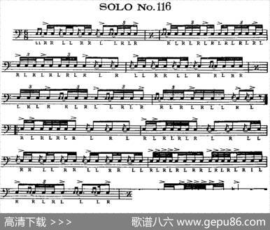 美国军鼓SOLONo.116-120（爵士鼓谱）