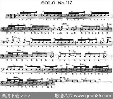 美国军鼓SOLONo.116-120（爵士鼓谱）