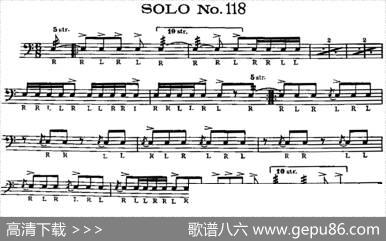 美国军鼓SOLONo.116-120（爵士鼓谱）