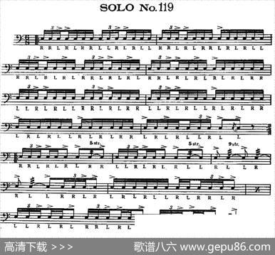 美国军鼓SOLONo.116-120（爵士鼓谱）