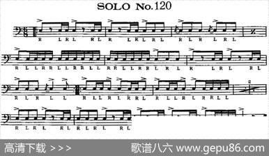 美国军鼓SOLONo.116-120（爵士鼓谱）