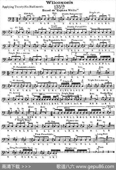 美国军鼓SOLONo.131-135（爵士鼓谱）