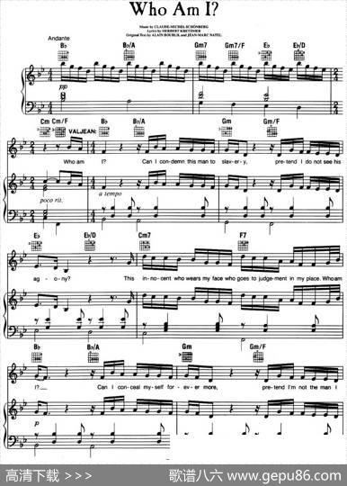 WhoAmI（音乐剧《悲惨世界》（LesMiserables）选曲、正谱）