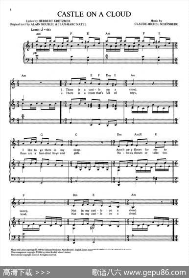 CastleonaCloud（音乐剧《悲惨世界》（LesMiserables）选曲、正谱）