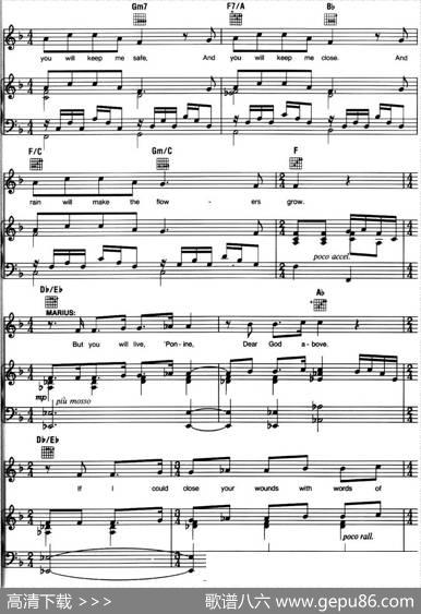 ALittleFallofRain（音乐剧《悲惨世界》（LesMiserables）选曲、正谱）