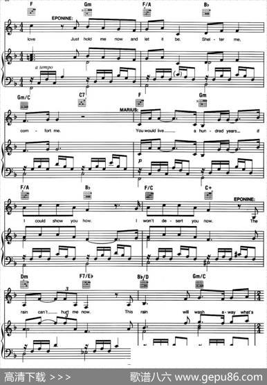 ALittleFallofRain（音乐剧《悲惨世界》（LesMiserables）选曲、正谱）