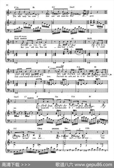 ALittleFallofRain（音乐剧《悲惨世界》（LesMiserables）选曲、正谱）