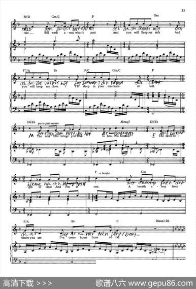 ALittleFallofRain（音乐剧《悲惨世界》（LesMiserables）选曲、正谱）