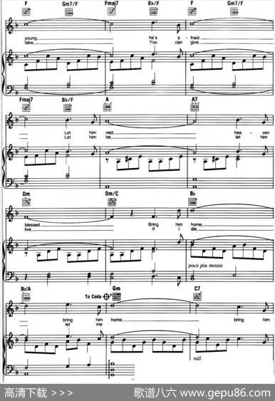 BringHimHome（音乐剧《悲惨世界》（LesMiserables）选曲、正谱）