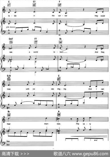 EmptyChairsatEmptyTables（音乐剧《悲惨世界》（LesMiserables）选曲、正谱）