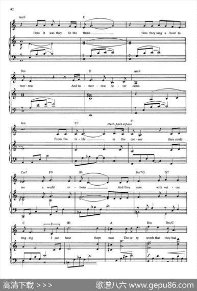 EmptyChairsatEmptyTables（音乐剧《悲惨世界》（LesMiserables）选曲、正谱）