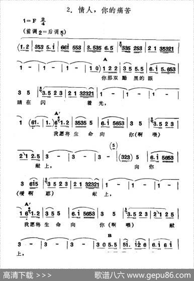 情人，你的痛苦（新疆伊犁维吾尔民歌第六套《痛苦深重》）