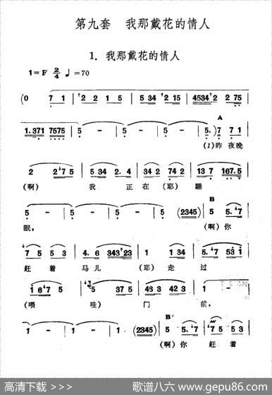 我那戴花的情人（新疆伊犁维吾尔民歌第九套《我那戴花的情人》）