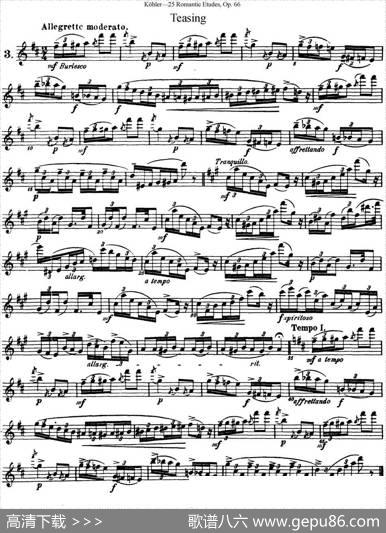 25首浪漫练习曲作品66号（NO.3）|Kohler（柯勒）
