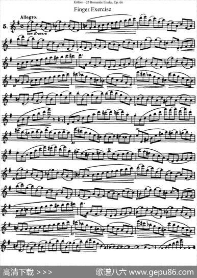 25首浪漫练习曲作品66号（NO.5）|Kohler（柯勒）