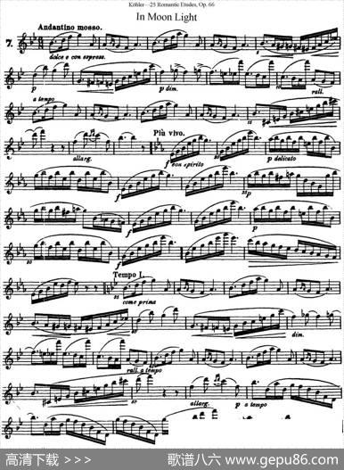 25首浪漫练习曲作品66号（NO.7）|Kohler（柯勒）