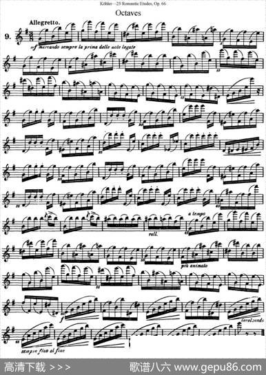 25首浪漫练习曲作品66号（NO.9）|Kohler（柯勒）