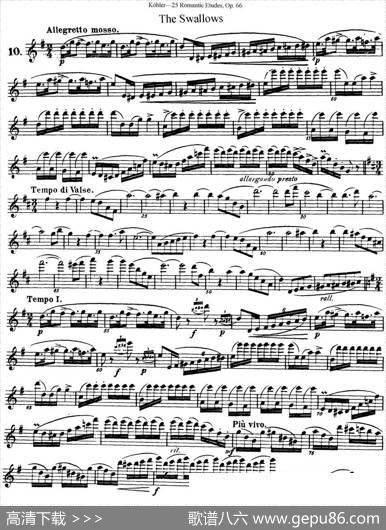25首浪漫练习曲作品66号（NO.10）|Kohler（柯勒）