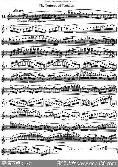 25首浪漫练习曲作品66号（NO.11）|Kohler（柯勒）