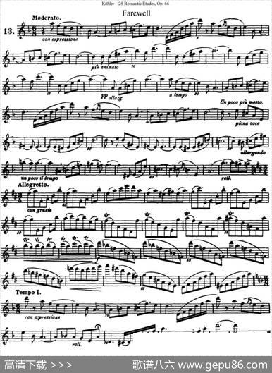 25首浪漫练习曲作品66号（NO.13）|Kohler（柯勒）