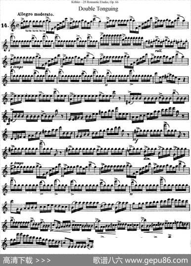 25首浪漫练习曲作品66号（NO.14）|Kohler（柯勒）