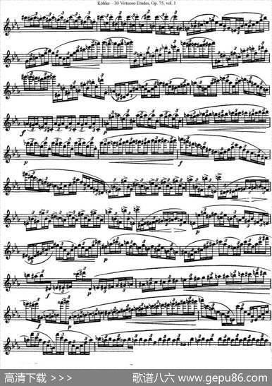 柯勒30首高级长笛练习曲作品75号（NO.4）|Kohler（柯勒）