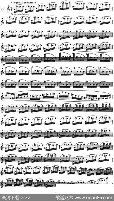 柯勒30首高级长笛练习曲作品75号（NO.6）|Kohler（柯勒）