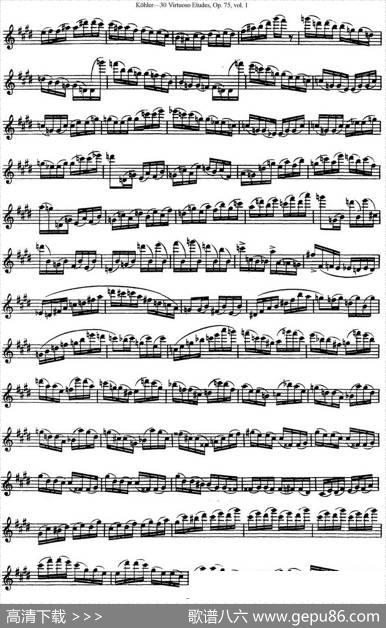 柯勒30首高级长笛练习曲作品75号（NO.8）|Kohler（柯勒）