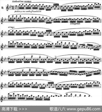 柯勒30首高级长笛练习曲作品75号（NO.9）|Kohler（柯勒）