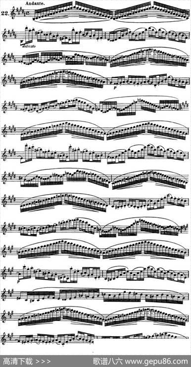 柯勒30首高级长笛练习曲作品75号（NO.22）|Kohler(柯勒)