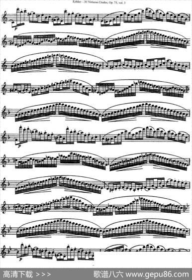 柯勒30首高级长笛练习曲作品75号（NO.22）|Kohler(柯勒)