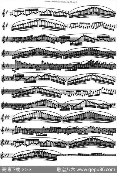 柯勒30首高级长笛练习曲作品75号（NO.22）|Kohler(柯勒)
