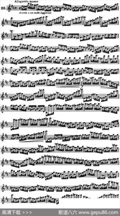 柯勒30首高级长笛练习曲作品75号（NO.26）|Kohler(柯勒)