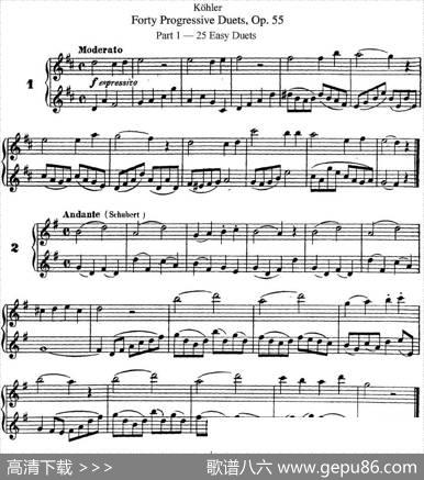 柯勒40首长笛提高练习曲OP.55（NO.1-NO.2）|Kohler(柯勒)