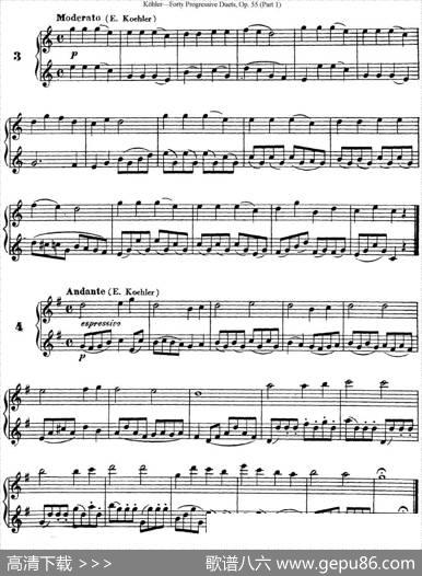 柯勒40首长笛提高练习曲OP.55（NO.3-NO.4）|Kohler(柯勒)