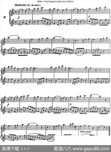 柯勒40首长笛提高练习曲OP.55（NO.6）|Kohler(柯勒)