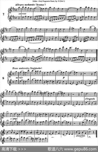 柯勒40首长笛提高练习曲OP.55（NO.7-NO.8）|Kohler(柯勒)