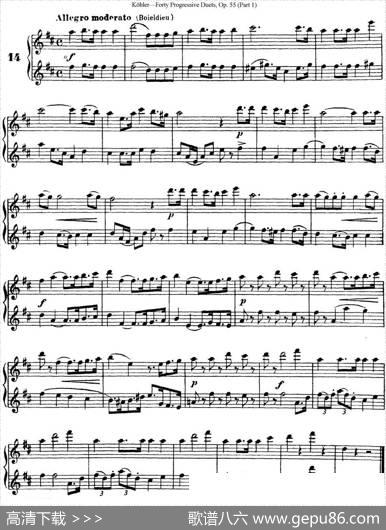 柯勒40首长笛提高练习曲OP.55（NO.14）|Kohler(柯勒)