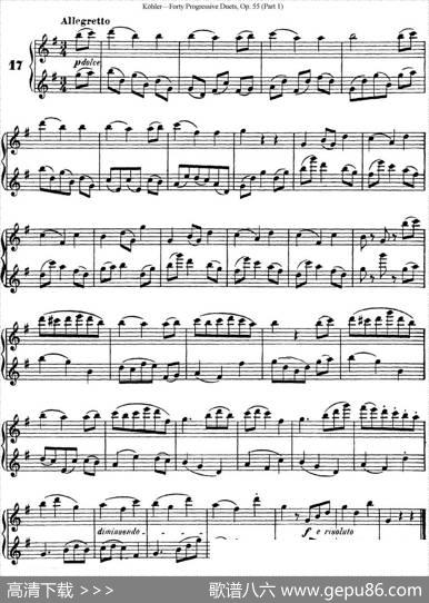 柯勒40首长笛提高练习曲OP.55（NO.17）|Kohler(柯勒)